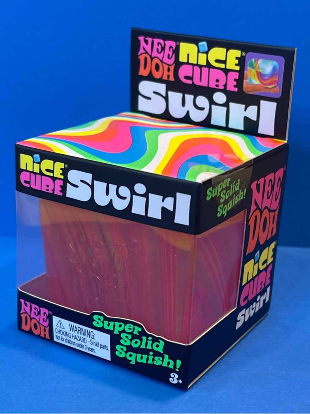 Needoh Nice Cube Swirl Super Solid Squish Orange